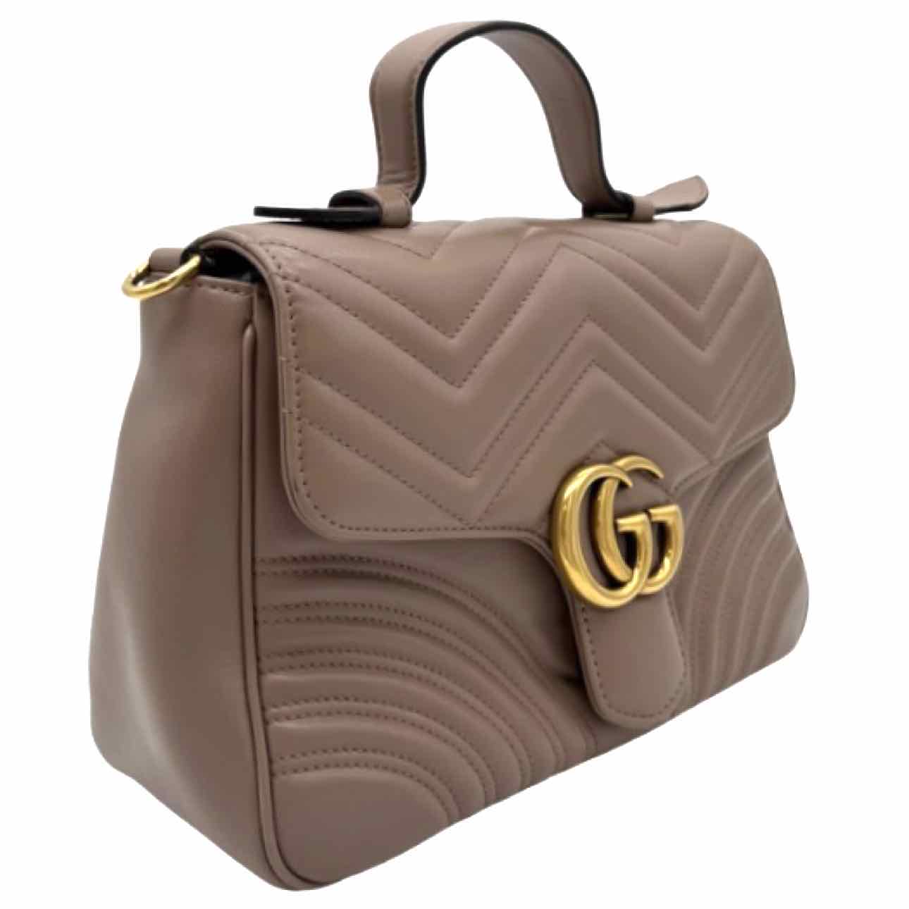 GUCCI Quilted Marmont Small Top Handle Bag Dusty Pink