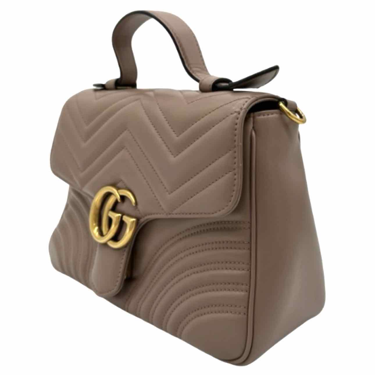 GUCCI Quilted Marmont Small Top Handle Bag Dusty Pink