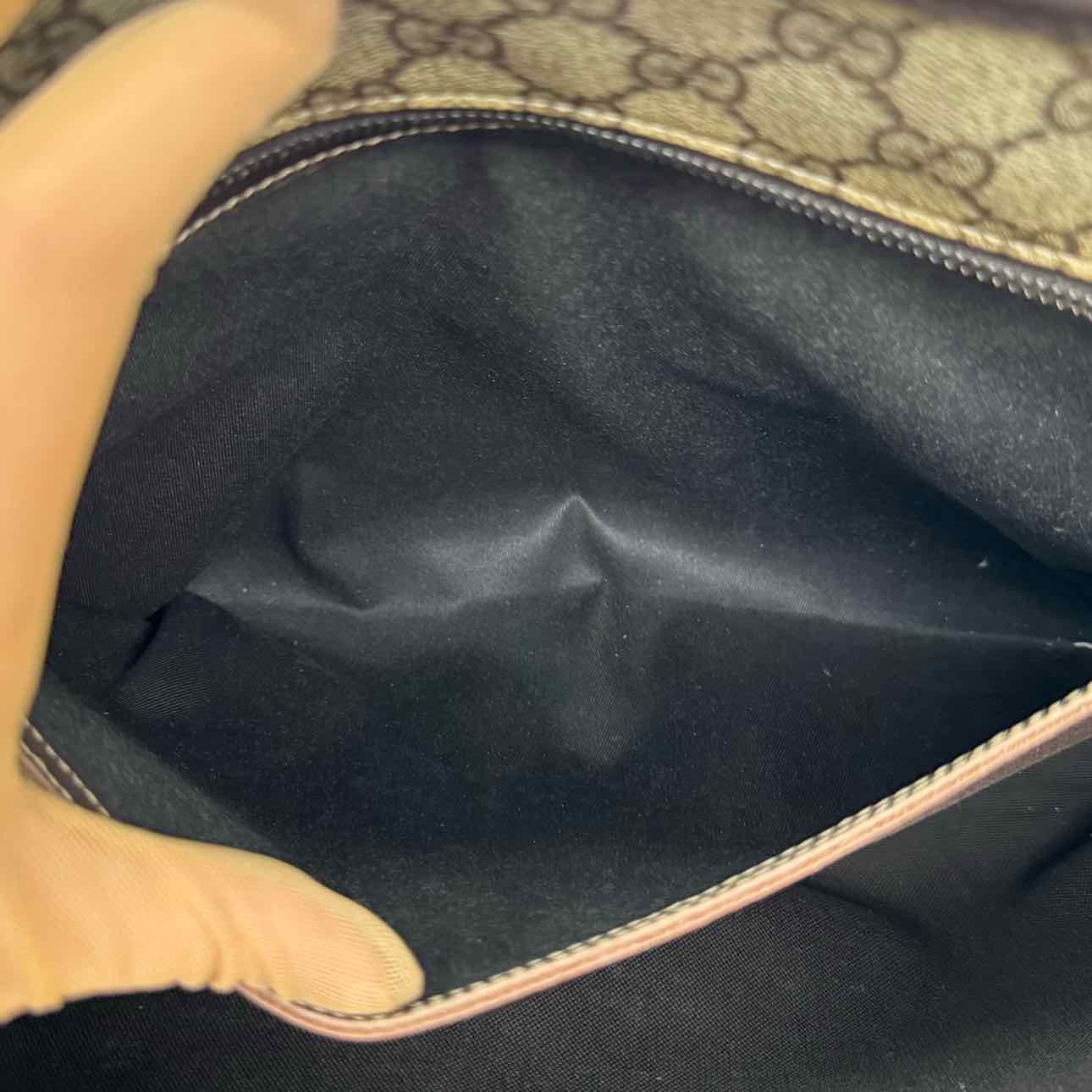 GUCCI Supreme Canvas Shopping Tote Brown