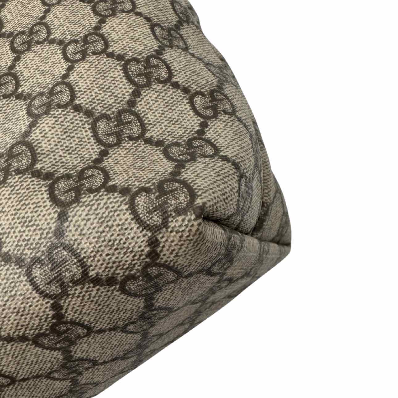 GUCCI Supreme Canvas Shopping Tote Brown