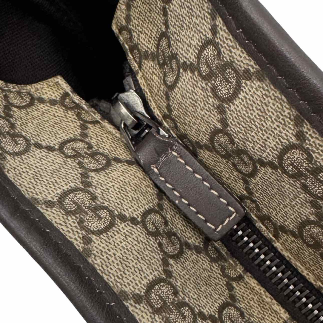 GUCCI Supreme Canvas Shopping Tote Brown