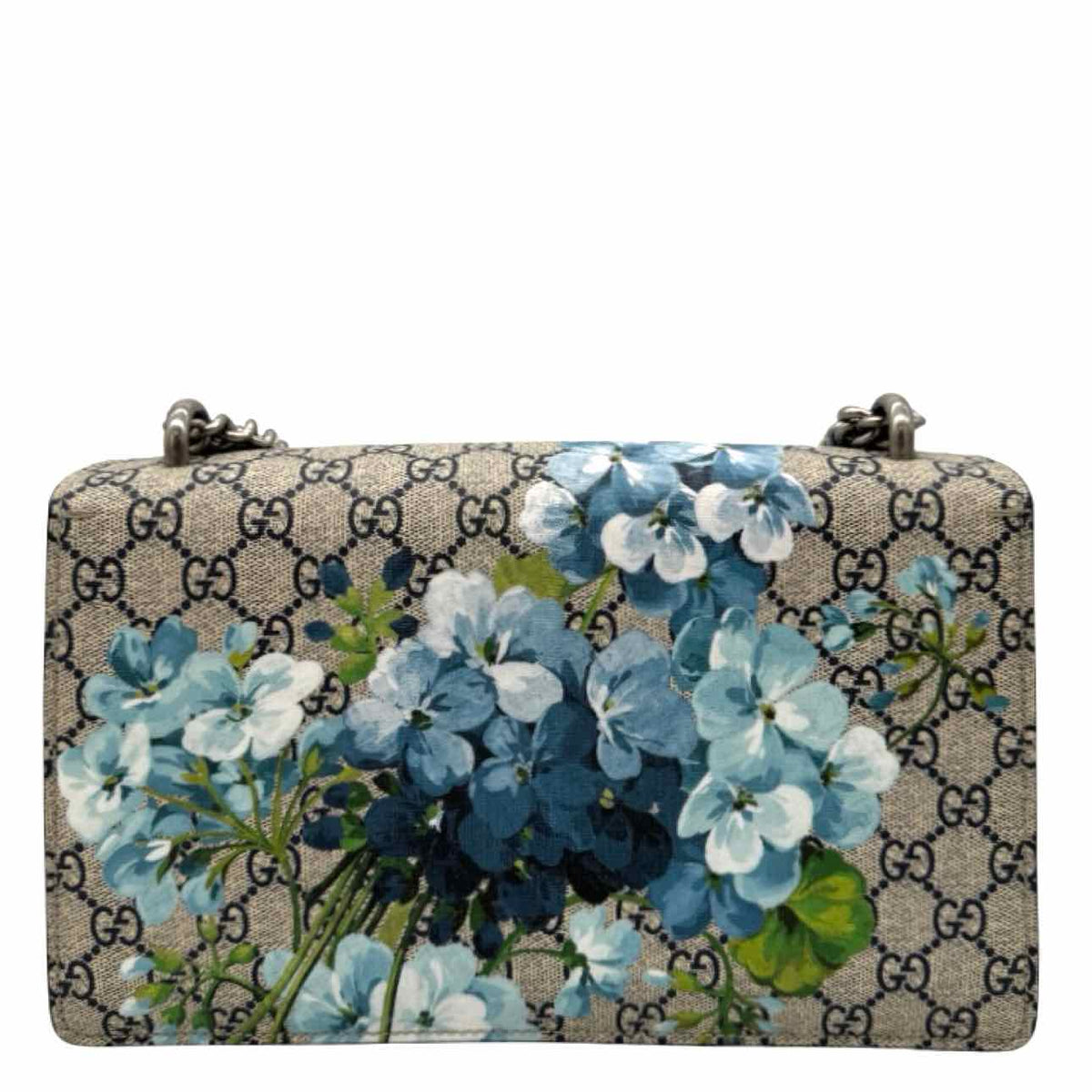 GUCCI Supreme Monogram Blooms Medium Dionysus Shoulder Bag Blue