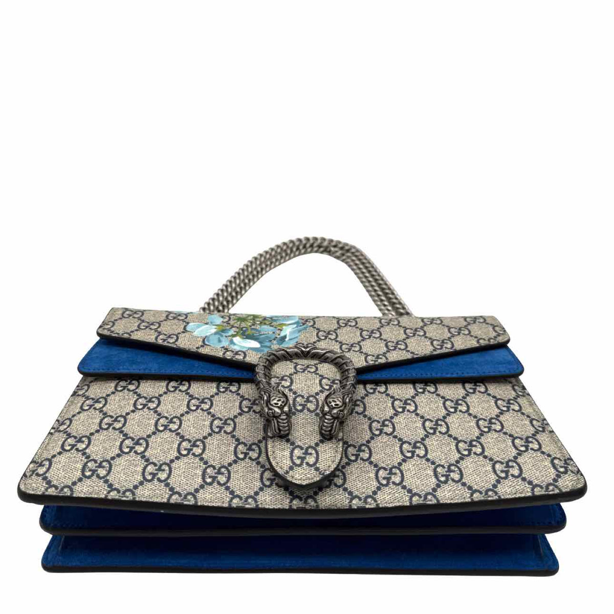 GUCCI Supreme Monogram Blooms Medium Dionysus Shoulder Bag Blue