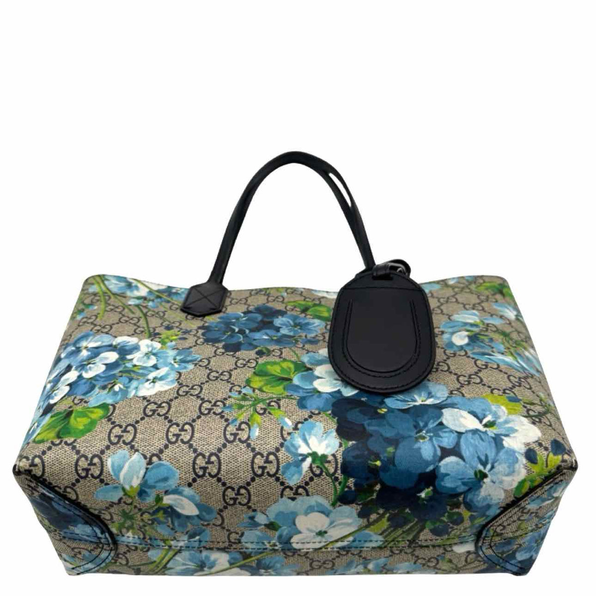 GUCCI Supreme Monogram Blooms Small Reversible Tote Bag Blue