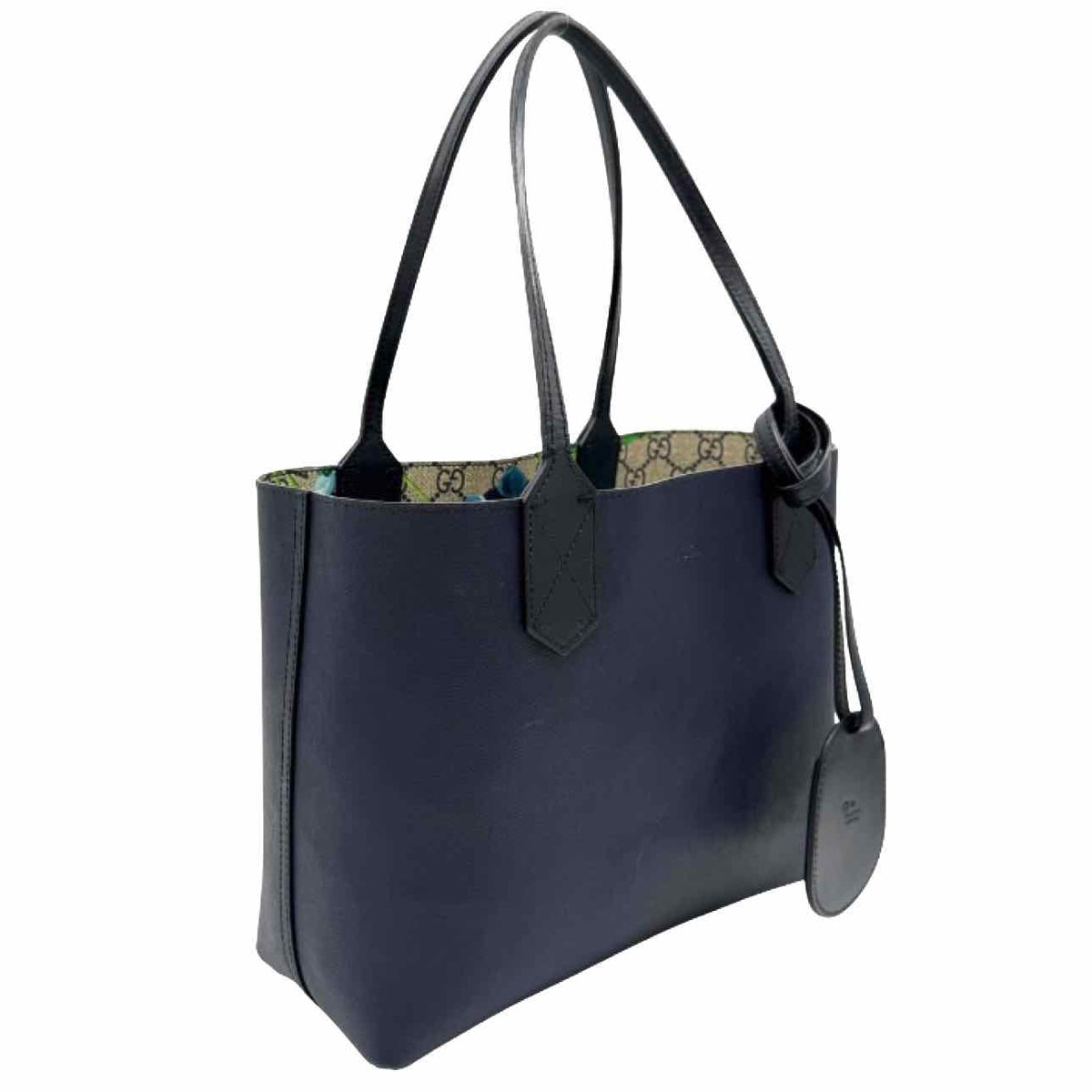 GUCCI Supreme Monogram Blooms Small Reversible Tote Bag Blue
