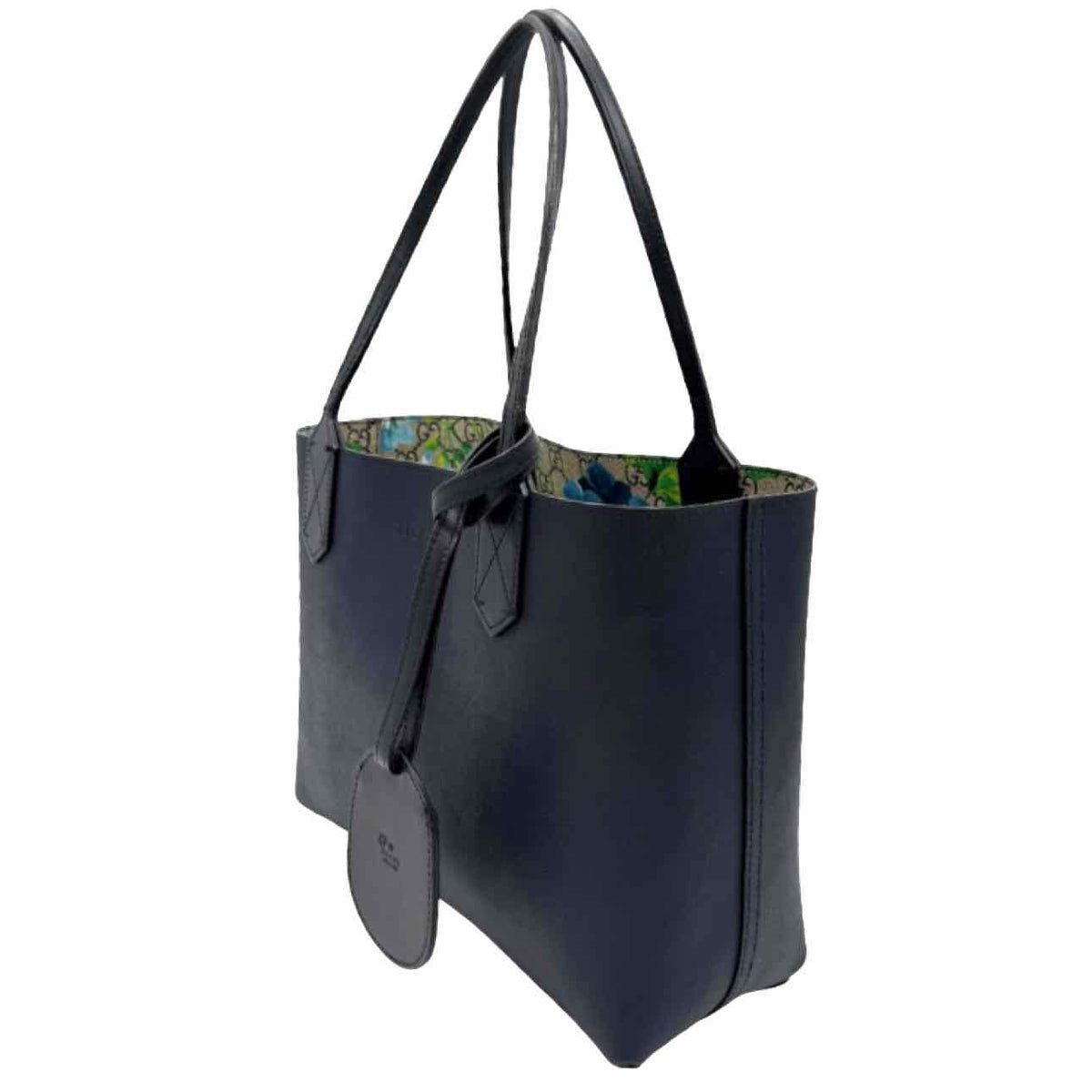 GUCCI Supreme Monogram Blooms Small Reversible Tote Bag Blue