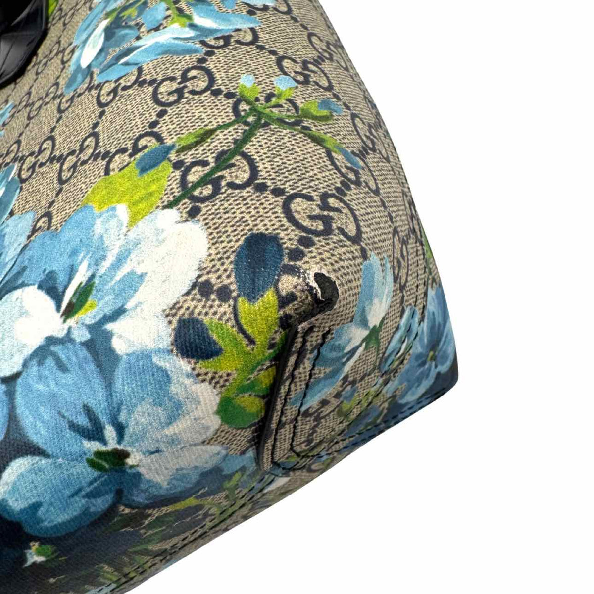 GUCCI Supreme Monogram Blooms Small Reversible Tote Bag Blue