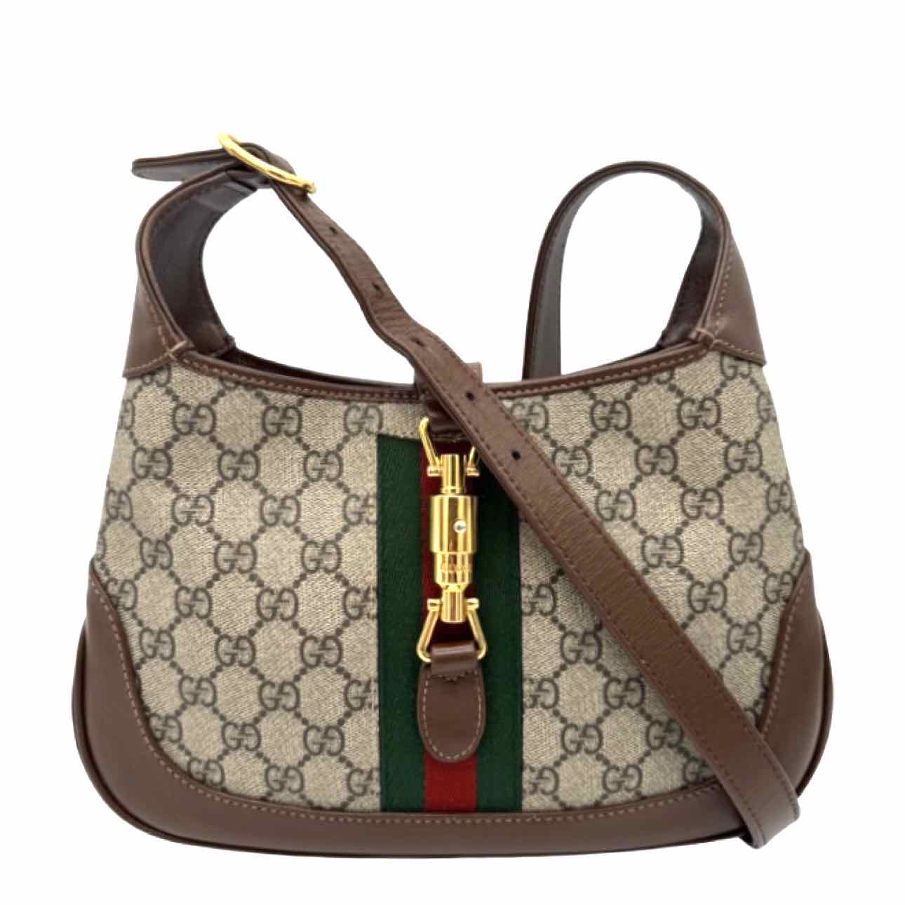 GUCCI Supreme Monogram Jackie 1961 Small Crossbody Bag Brown