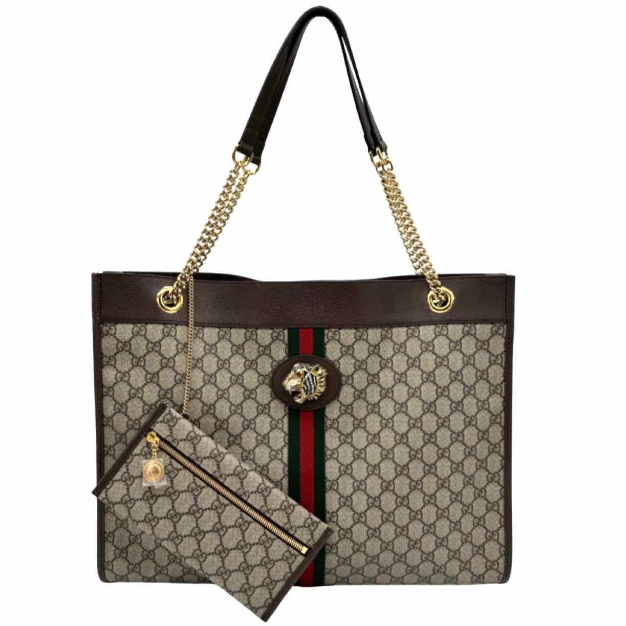 GUCCI Supreme Monogram Large Rajah Chain Tote