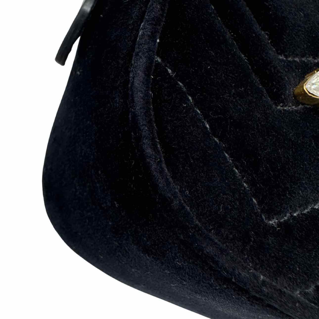 GUCCI  Velvet Matelasse Marquise Crystals Mini GG Marmont Shoulder Bag