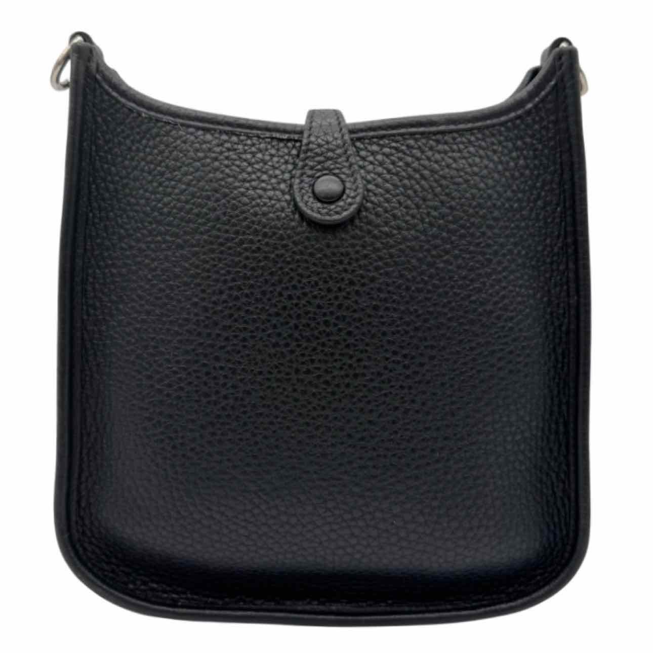HERMES Clemence Leather Evelyne TPM Black Crossbody