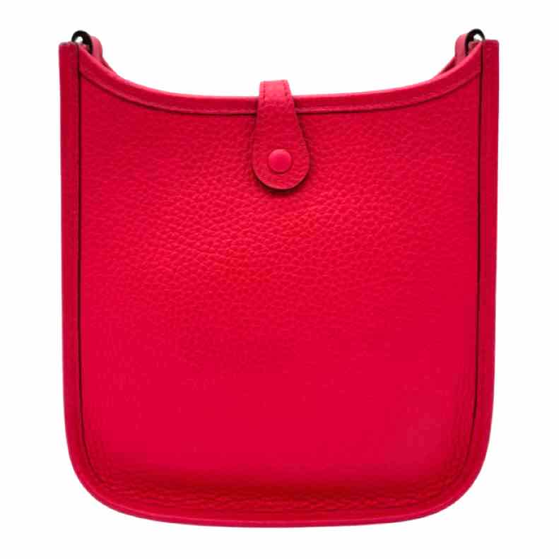 HERMES Clemence Leather Evelyne TPM Rose Extreme