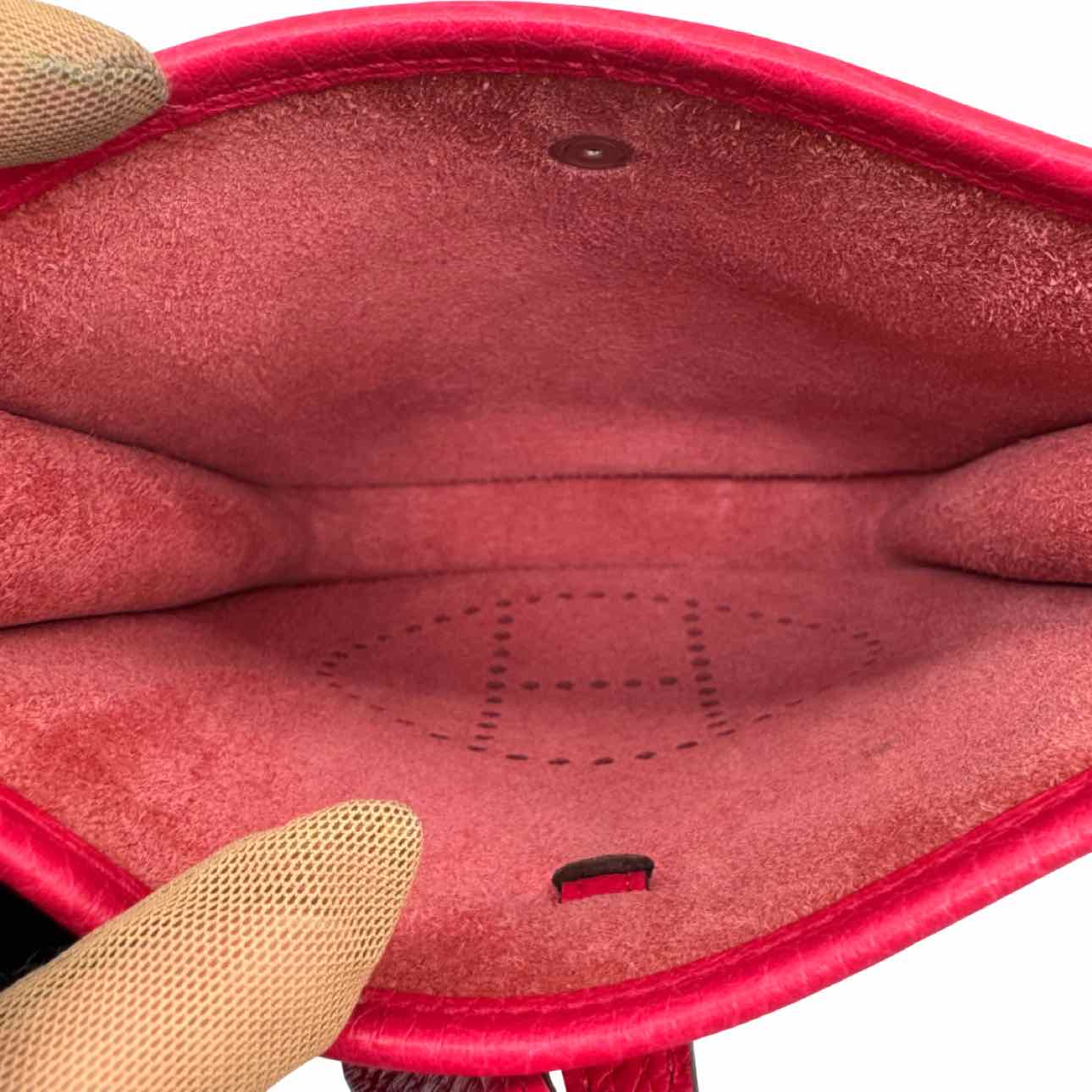 HERMES Clemence Leather Evelyne TPM Rose Extreme