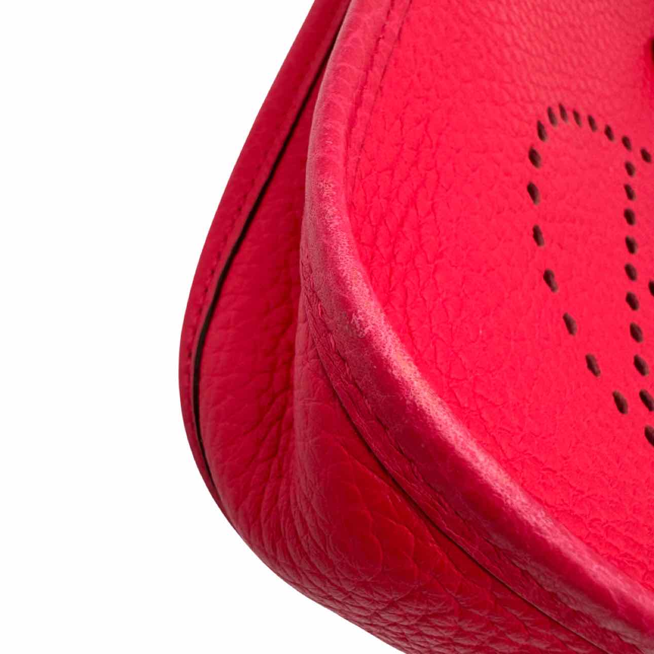 HERMES Clemence Leather Evelyne TPM Rose Extreme