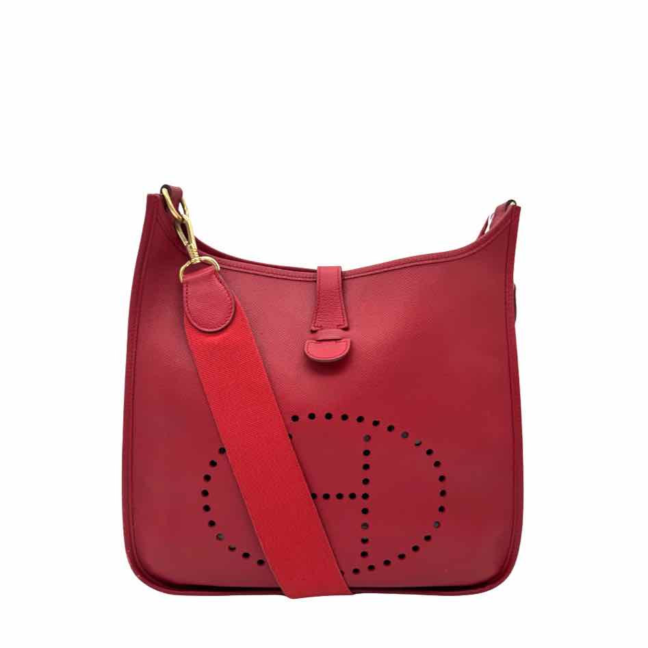 HERMES Epsom Evelyne I GM Rouge Vif Crossbody (Pre-Owned)