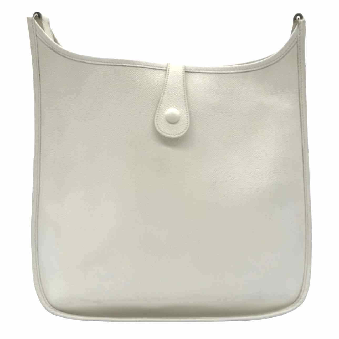 HERMES Epsom Leather Evelyne 33 White Crossbody