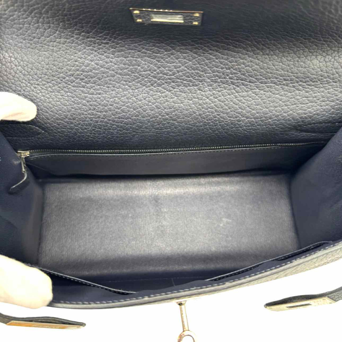 HERMES Fjord Calfskin Kelly 32 Navy Noir