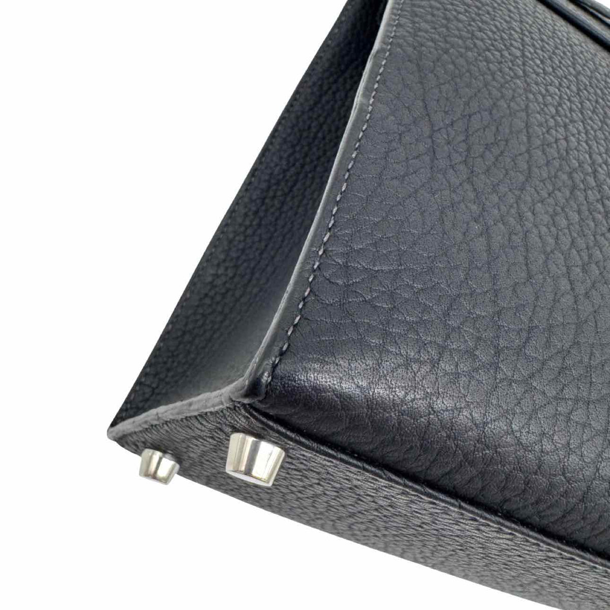 HERMES Fjord Calfskin Kelly 32 Navy Noir