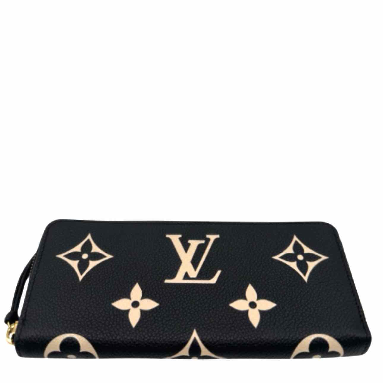 LOUIS VUITTON Bicolor Monogram Empreinte Leather Clemence Wallet Black