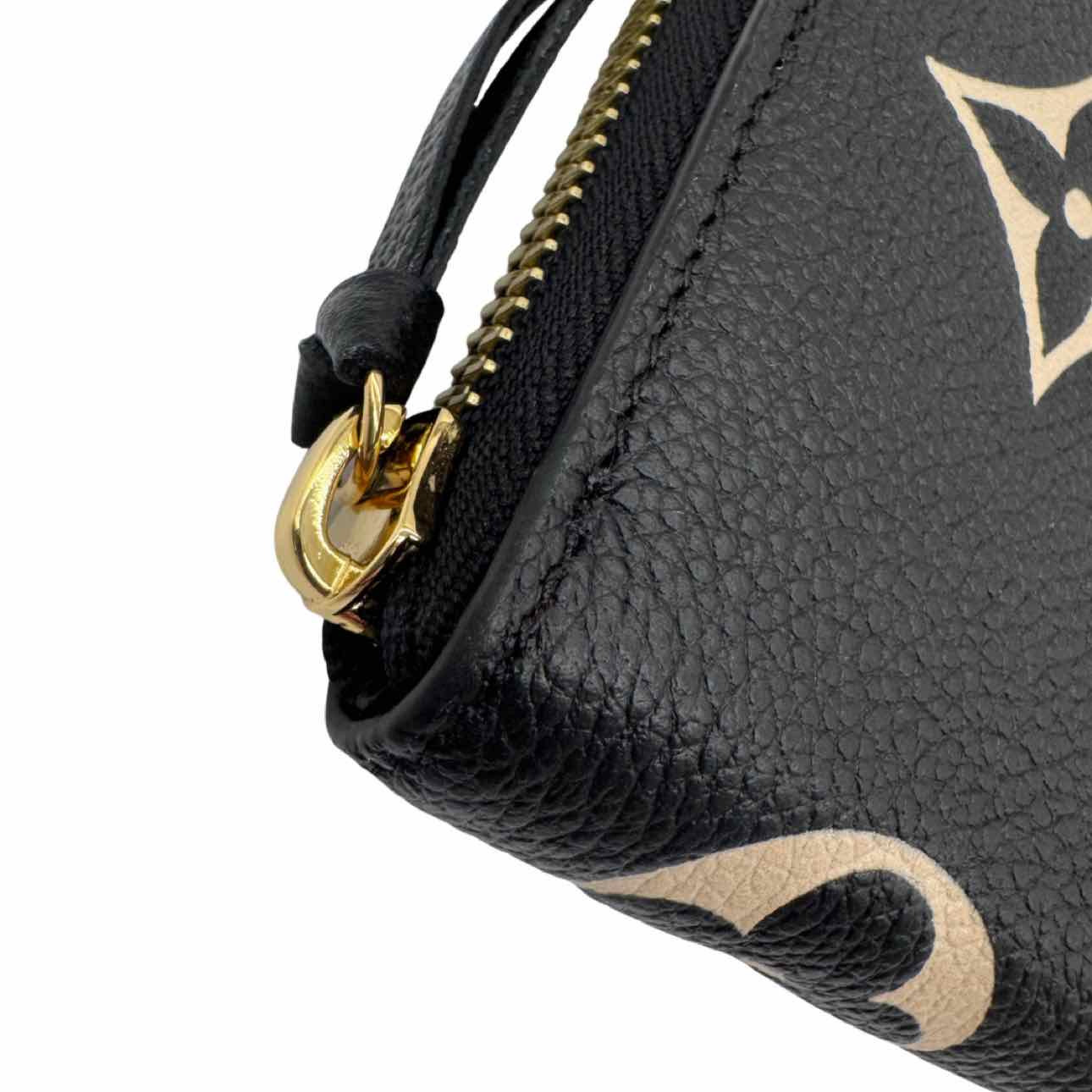 LOUIS VUITTON Bicolor Monogram Empreinte Leather Clemence Wallet Black
