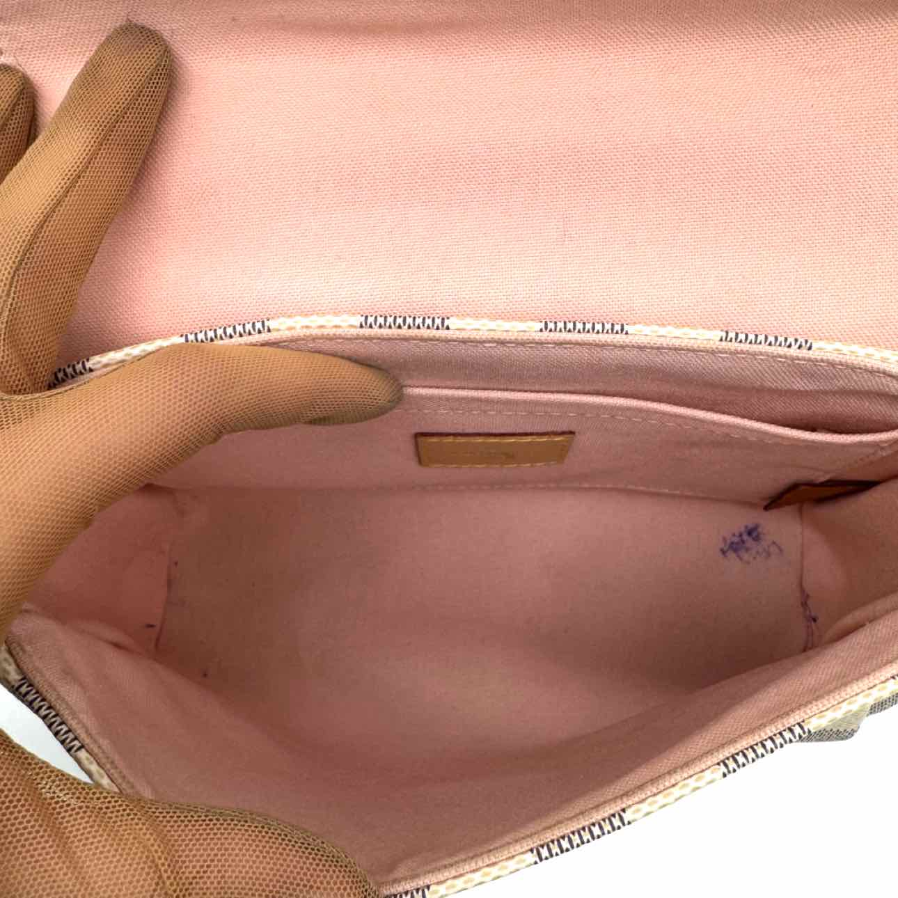 LOUIS VUITTON Damier Azur Croisette White Crossbody