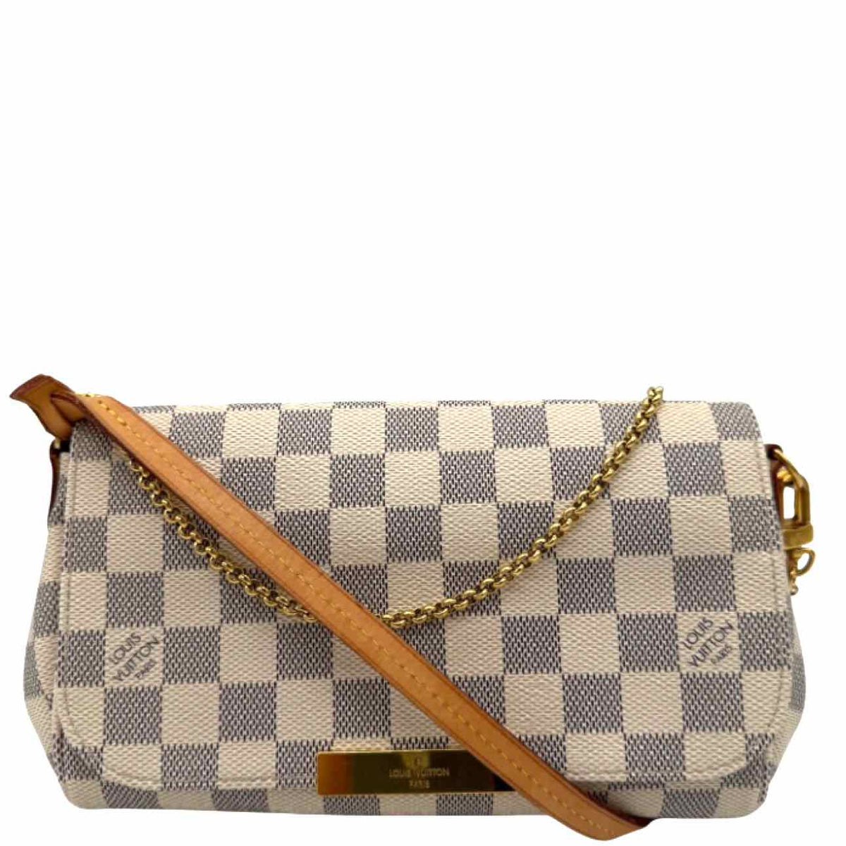 LOUIS VUITTON Damier Azur Favorite PM White