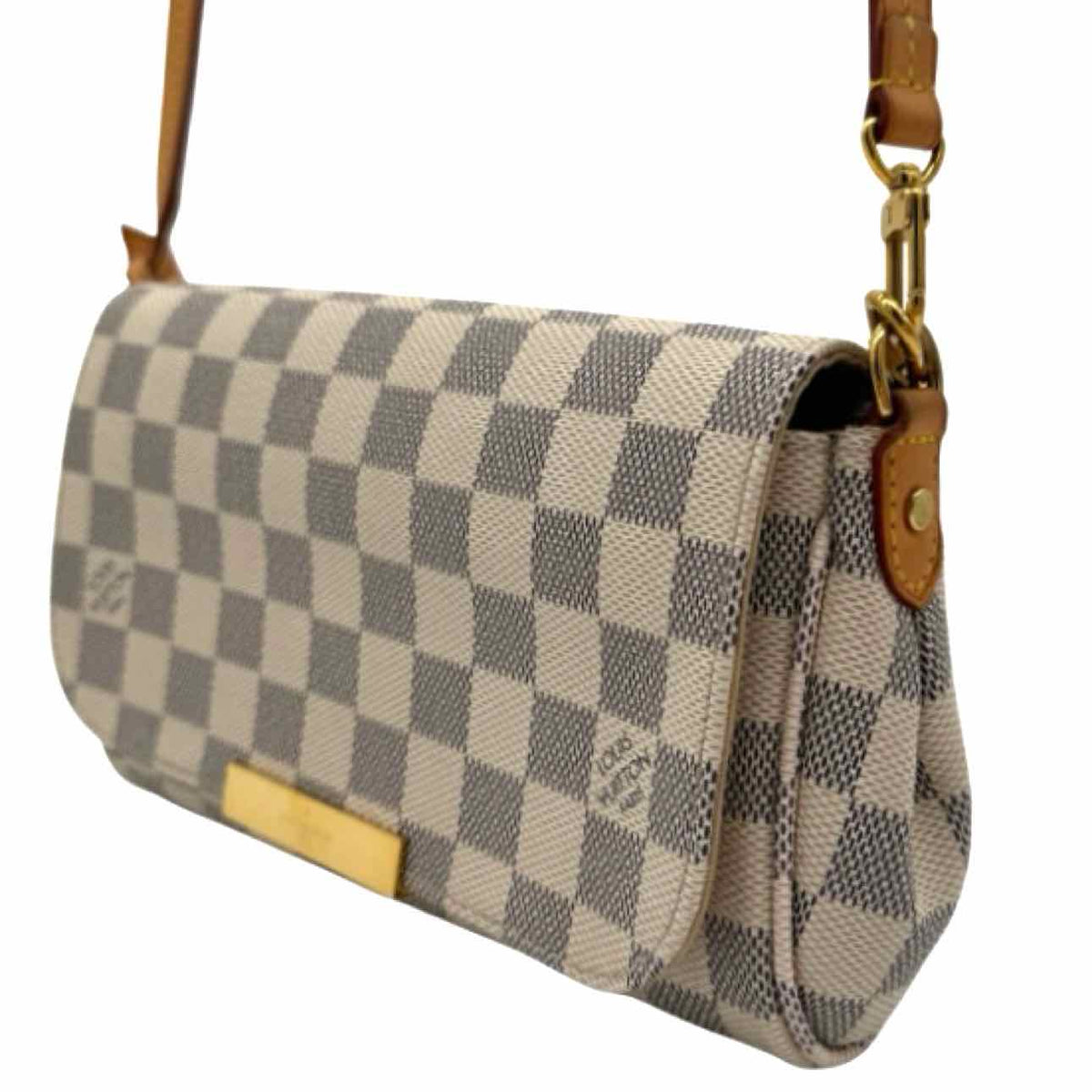 LOUIS VUITTON Damier Azur Favorite PM White