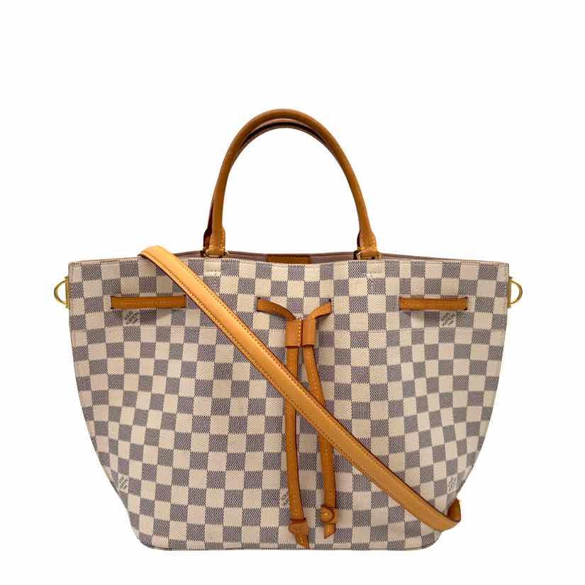 LOUIS VUITTON Damier Azur Girolata Tote White (Pre-Owned)
