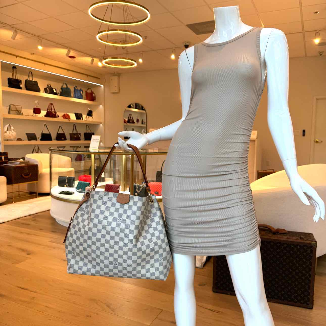 LOUIS VUITTON Damier Azur Graceful MM Shoulder Bag