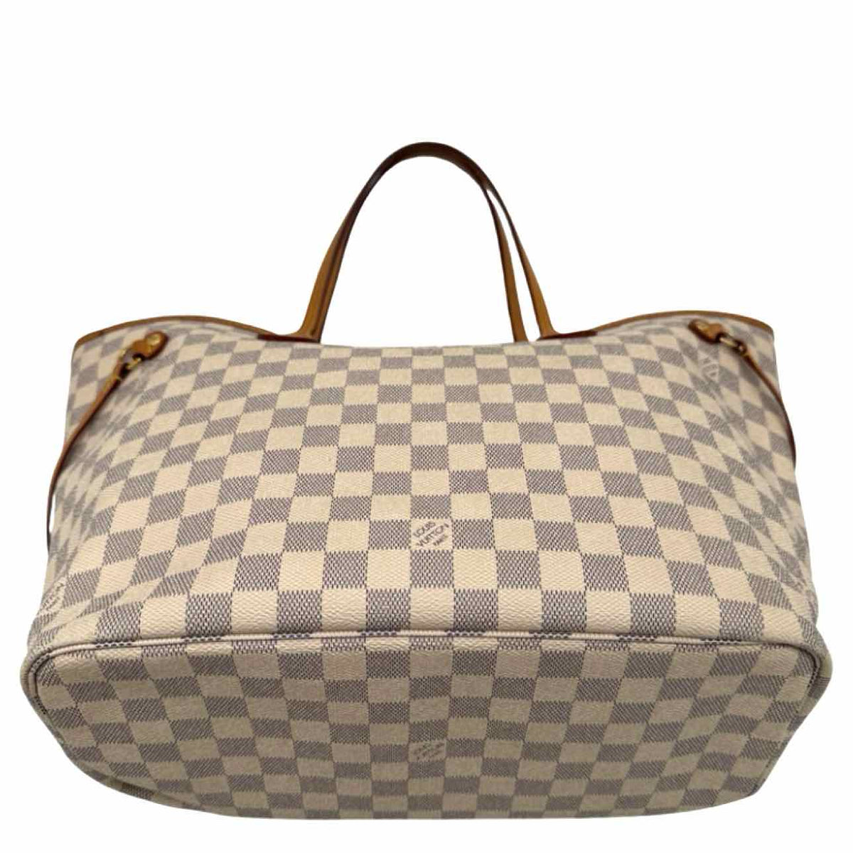 LOUIS VUITTON Damier Azur Neverfull MM Tote Bag White