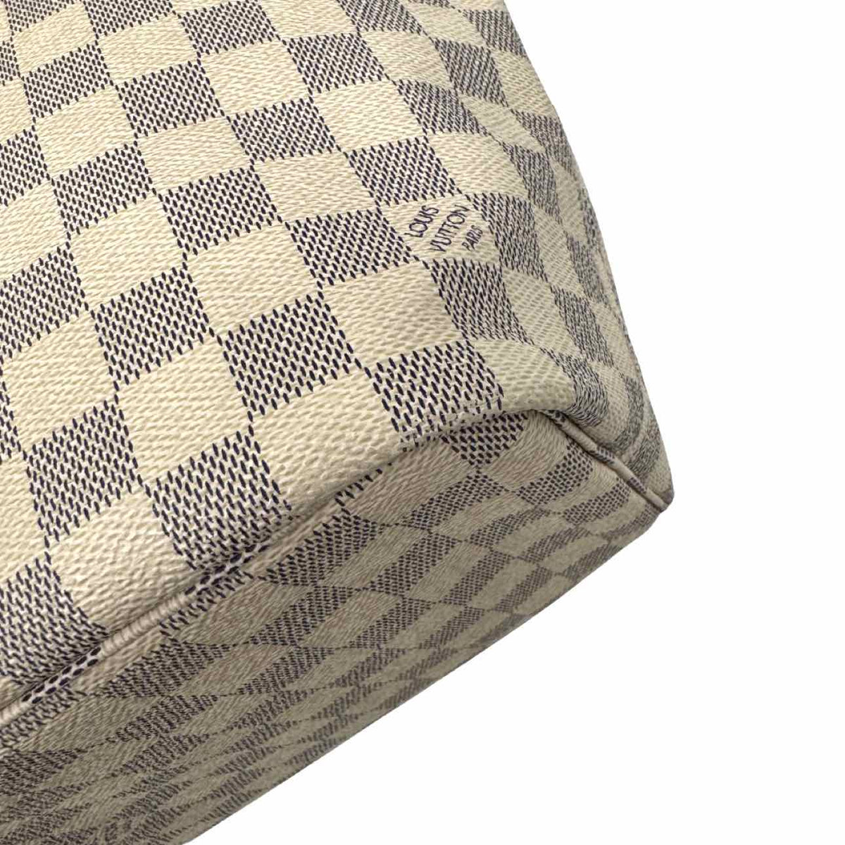 LOUIS VUITTON Damier Azur Neverfull MM Tote Bag White