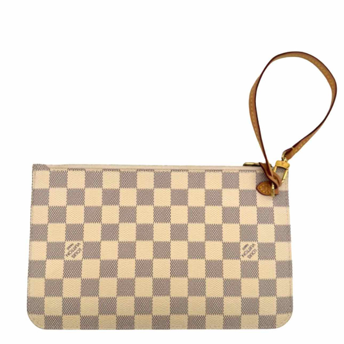 LOUIS VUITTON Damier Azur Neverfull MM Tote Bag White