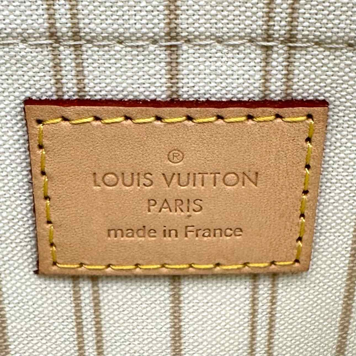 LOUIS VUITTON Damier Azur Neverfull MM Tote Bag White