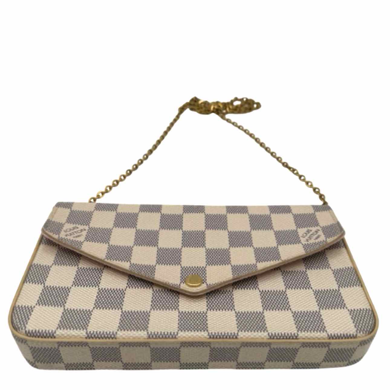LOUIS VUITTON Damier Azur Pochette Felicie Rose Ballerine