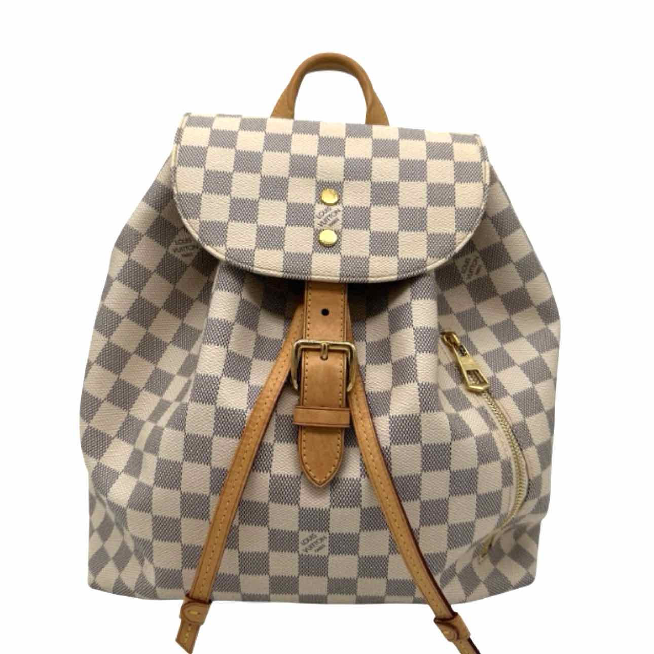 LOUIS VUITTON Damier Azur Sperone Backpack MM White
