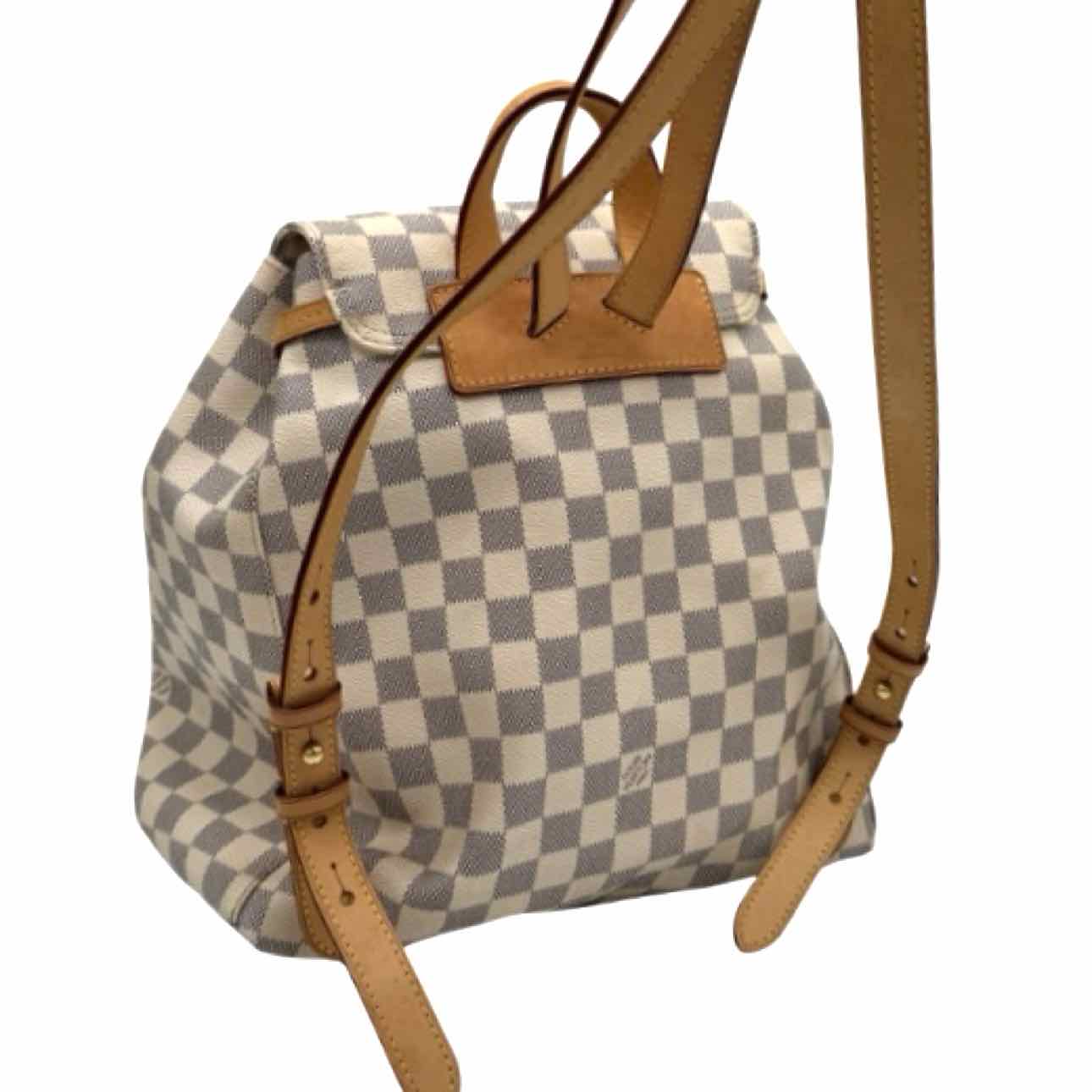 LOUIS VUITTON Damier Azur Sperone Backpack MM White