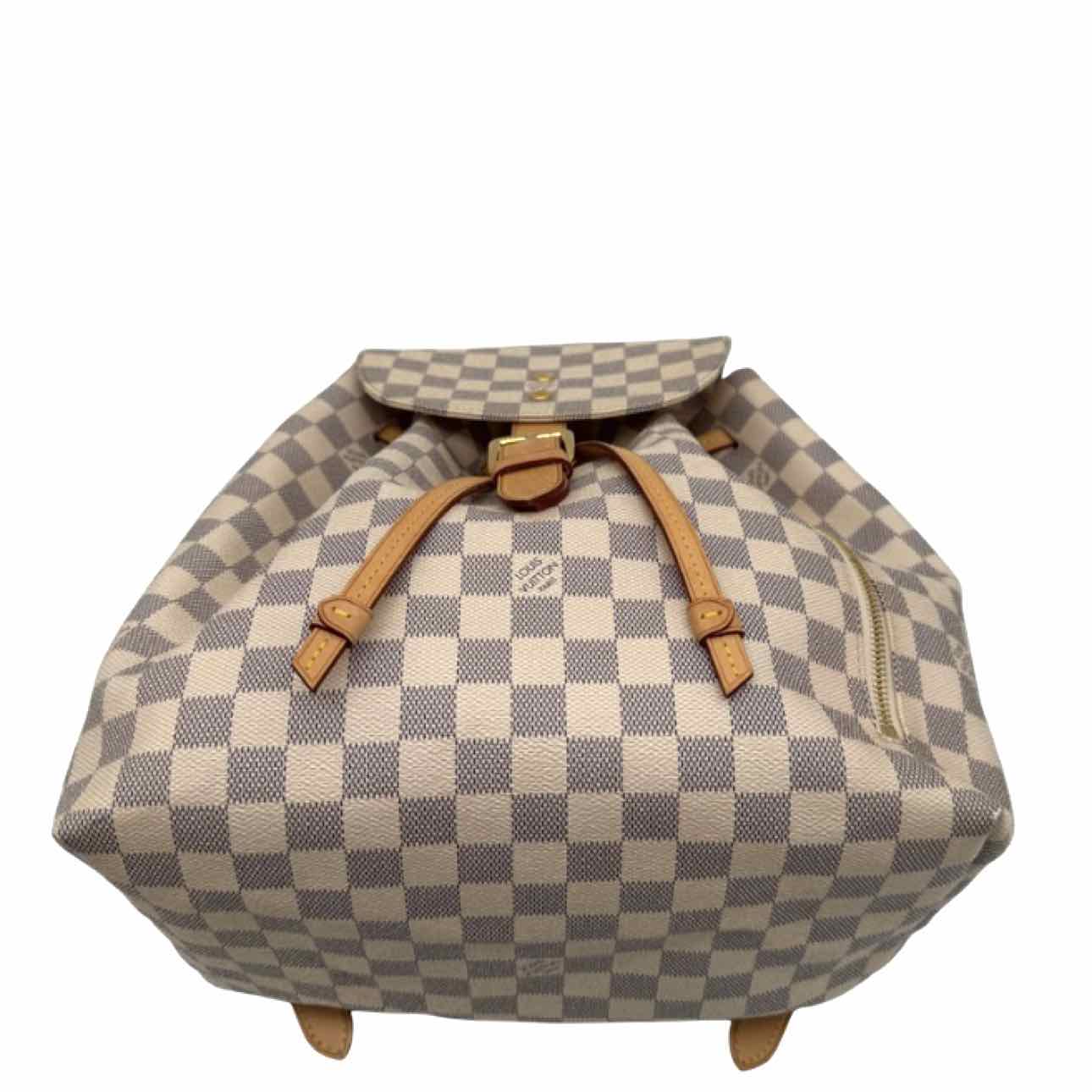 LOUIS VUITTON Damier Azur Sperone Backpack MM White