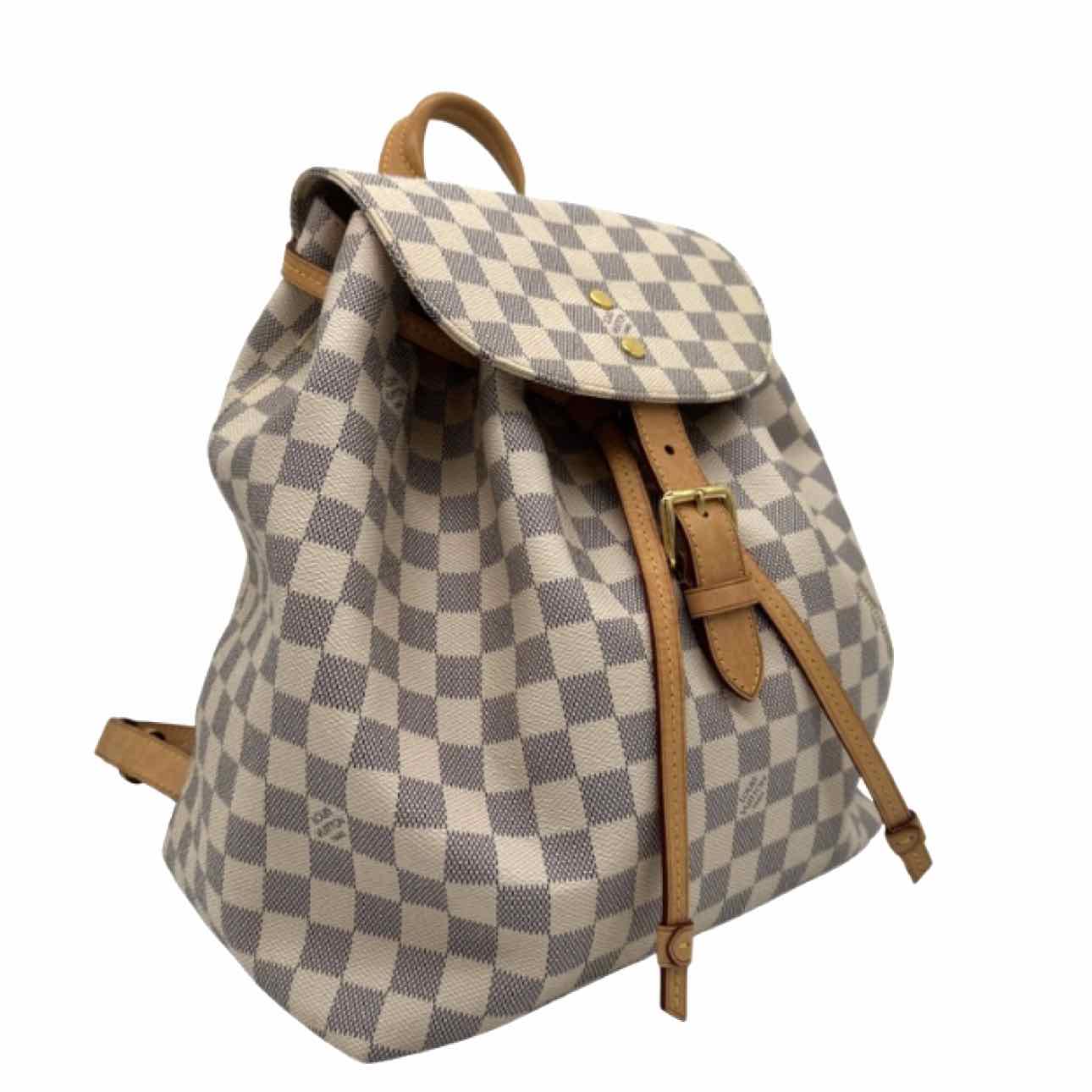 LOUIS VUITTON Damier Azur Sperone Backpack MM White