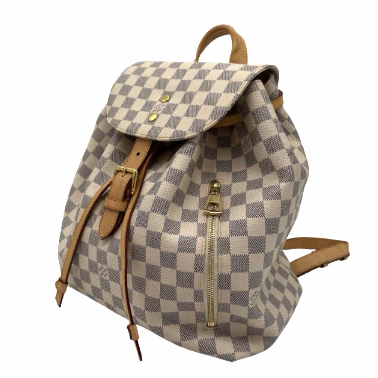 LOUIS VUITTON Damier Azur Sperone Backpack MM White