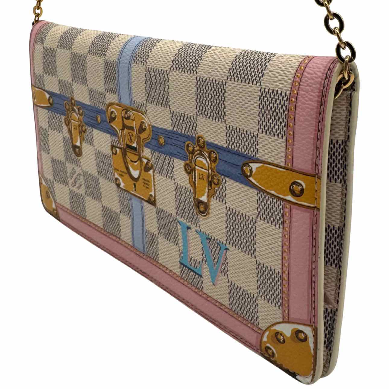 LOUIS VUITTON Damier Azur Trunk Pochette Weekend Crossbody