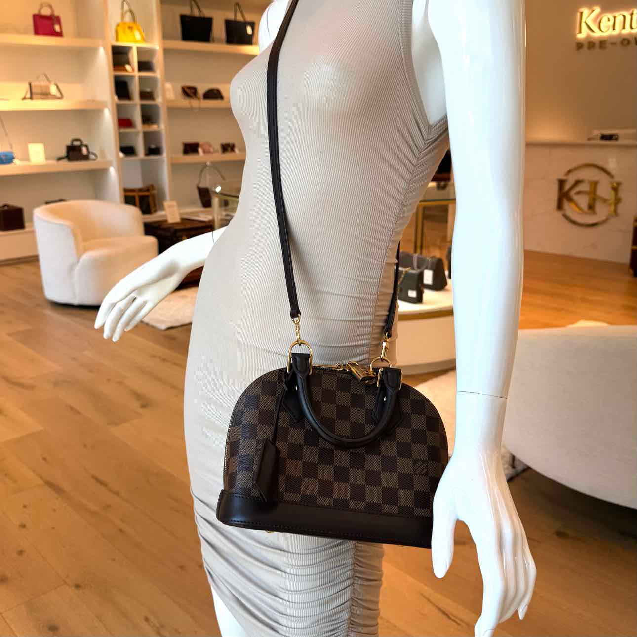 LOUIS VUITTON Damier Ebene Canvas BB Alma