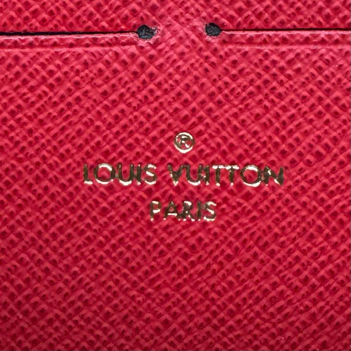 LOUIS VUITTON Damier Ebene Canvas Clemence Wallet Brown
