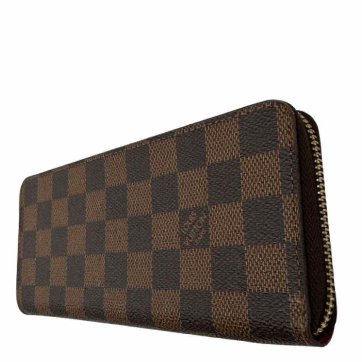 LOUIS VUITTON Damier Ebene Canvas Clemence Wallet Brown