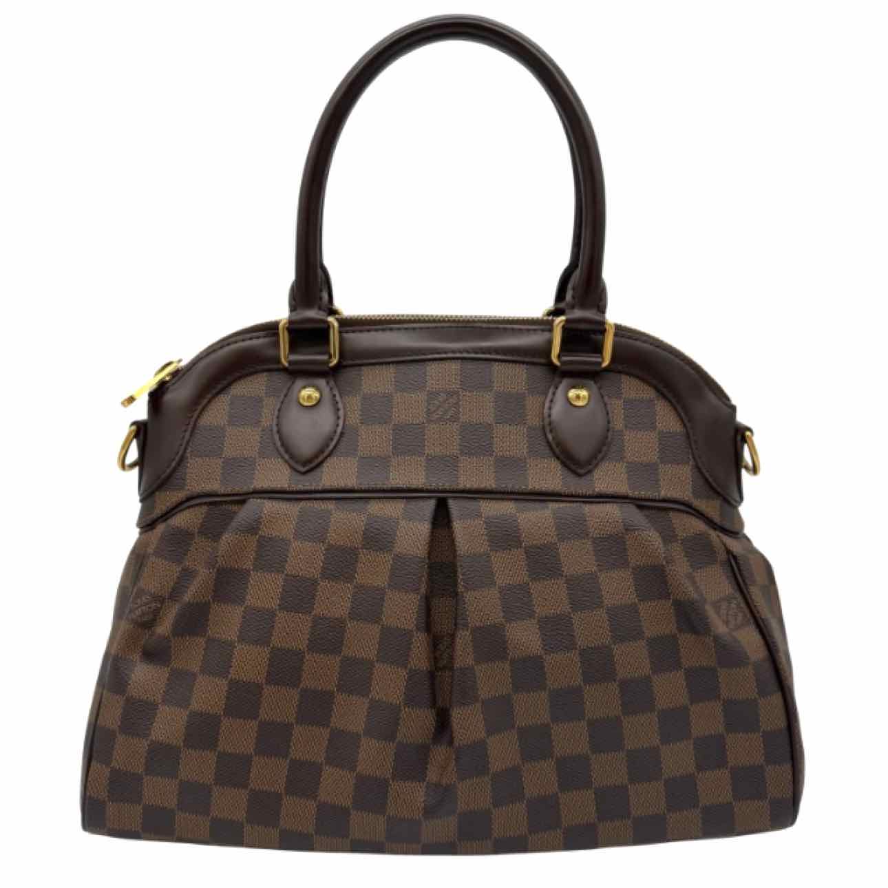 LOUIS VUITTON Damier Ebene Canvas Trevi PM Handbag Brown