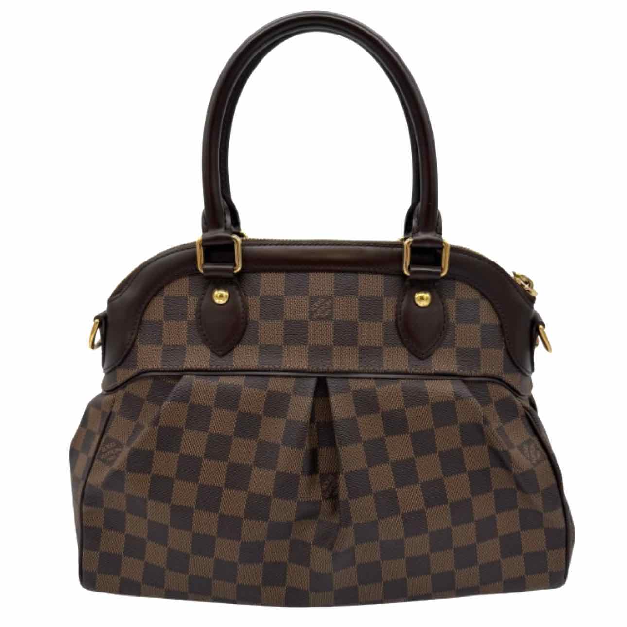 LOUIS VUITTON Damier Ebene Canvas Trevi PM Handbag Brown