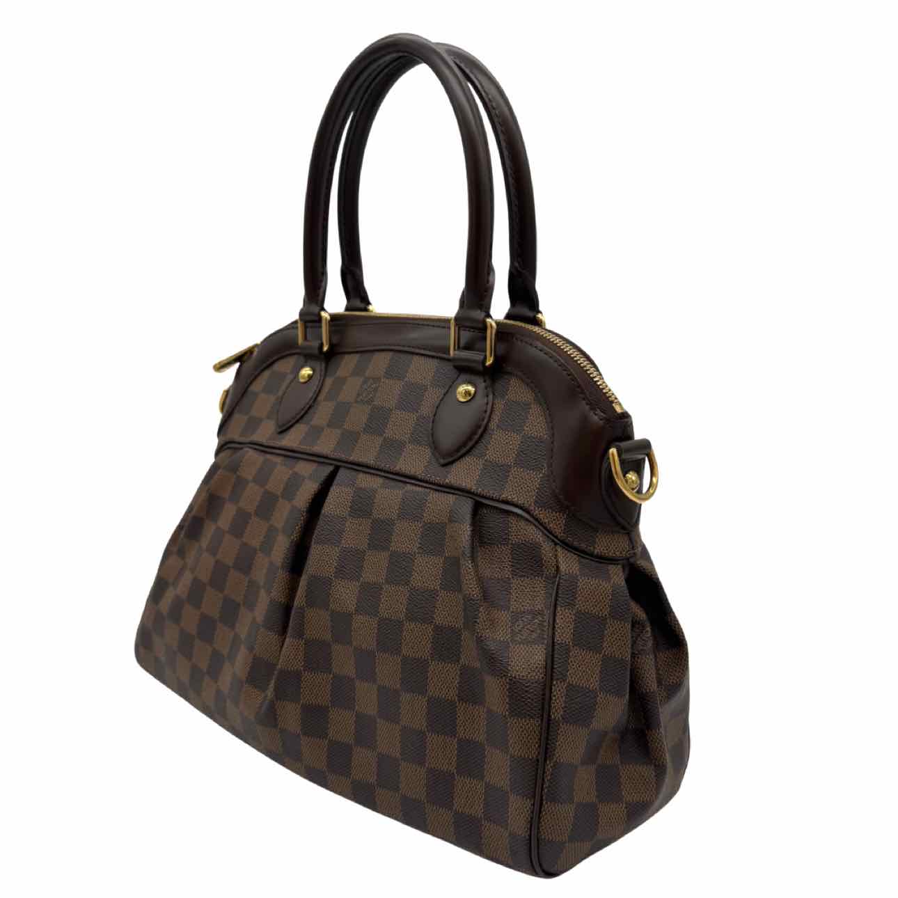 LOUIS VUITTON Damier Ebene Canvas Trevi PM Handbag Brown
