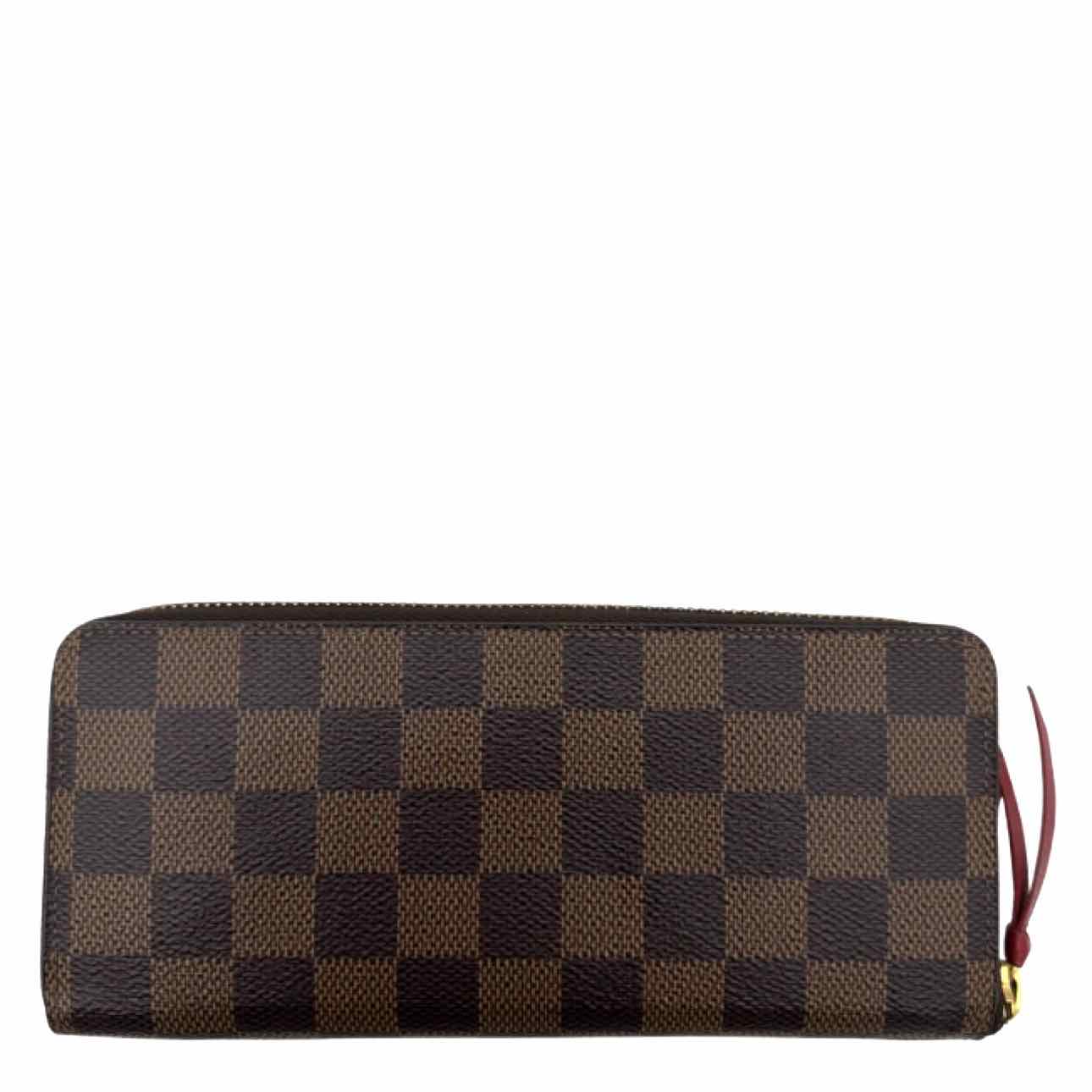 LOUIS VUITTON Damier Ebene Clemence Wallet Brown