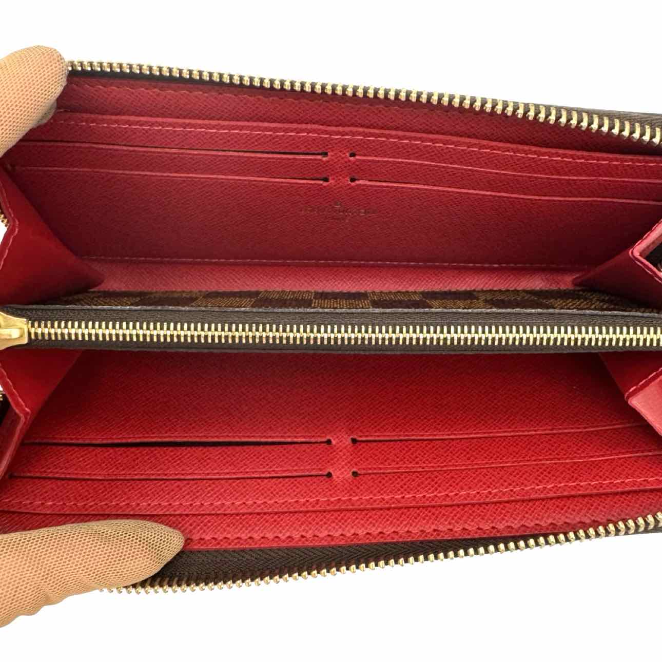 LOUIS VUITTON Damier Ebene Clemence Wallet Brown