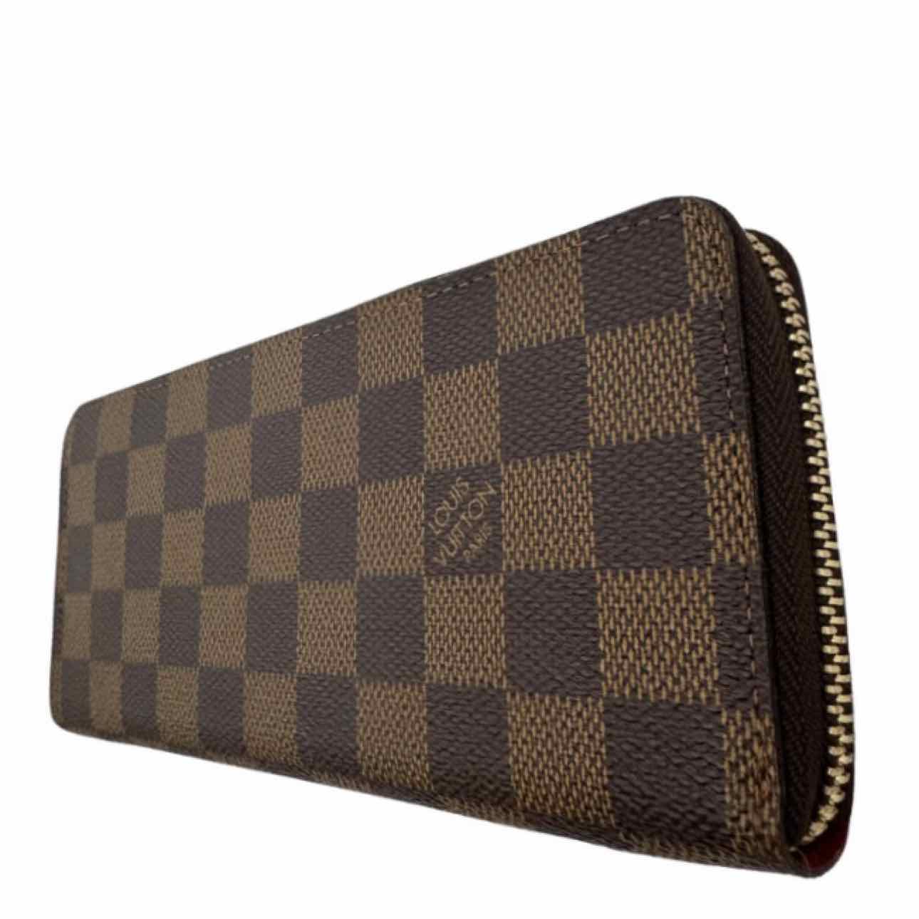 LOUIS VUITTON Damier Ebene Clemence Wallet Brown