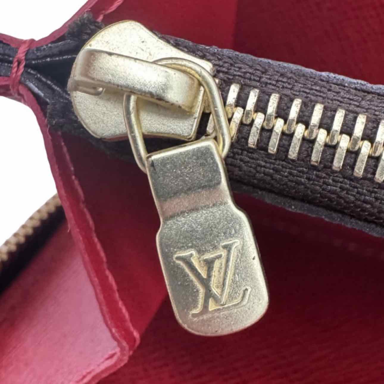 LOUIS VUITTON Damier Ebene Clemence Wallet Brown
